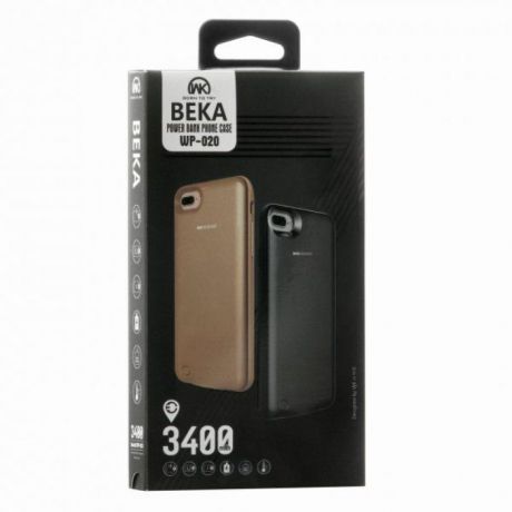 Чехол-аккумулятор WK Beka WP-020, 3400 mAh, для Apple iPhone 7 Plus, Gold