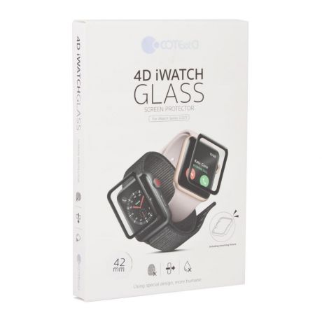 Защитное стекло для Apple Watch COTEetCI 4D Steel Film Full Glue Glass 42 мм. (черный)