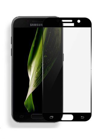 Защитное стекло для Samsung Galaxy A7 (2017) на полный экран 5D Full Screen. Черное