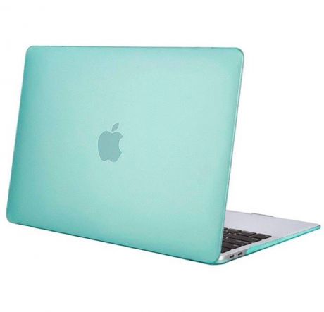 Чехол для ноутбука Gurdini Чехол для Macbook Air 13" New 2018 накладка пластик матовый бирюзовый, бирюзовый