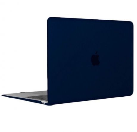 Чехол для ноутбука Gurdini Чехол для Macbook Air 13" New 2018 накладка пластик матовый темно-синий, темно-синий