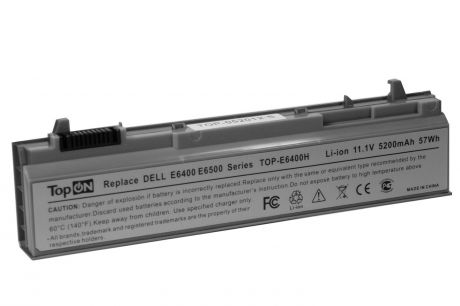 Аккумулятор для ноутбука TopON Dell Latitude E6400, E6410, E6500, E6510, Precision M2400, M4400, M4500, M6400, M6500. 11.1V 4400mAh PN: NM632, W1193, TOP-E6400