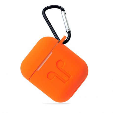 Чехол для наушников Gurdini силиконовый Soft Touch для Apple Airpods, оранжевый