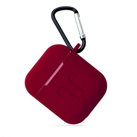Чехол для наушников Gurdini силиконовый Soft Touch 906548 для Apple Airpods, бордовый