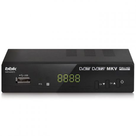 BBK SMP240HDT2 цифровой телевизионный ресивер DVB-T2, Dark Grey