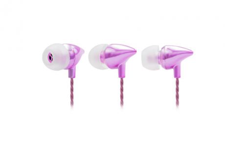 Наушники Qumann Наушники с микрофоном QSE-02 Butterfly розовый металлик