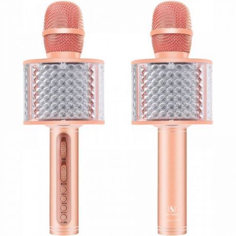 Микрофон Karaoke Boom YS87, цвет: розовое золото