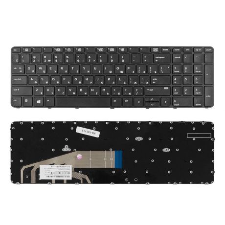 Клавиатура TopOn HP ProBook 450 G3, 455 G3, 470 G3, 650 G2, 655 G2 Series. Плоский Enter. С черной рамкой. PN: 831023-001, NSK-CZ1BV., KB-101715, черный