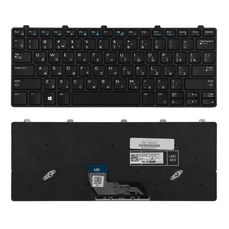 Клавиатура TopOn Dell Inspiron 11-3180, 3189 Series. Плоский Enter. С рамкой. PN: 5XVF4, HNXPM, PK131X23A00, KB-102327, черный