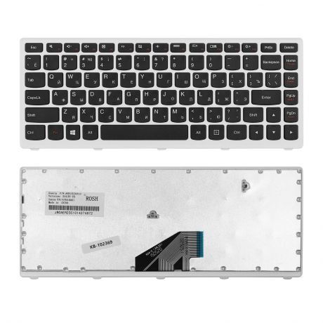 Клавиатура TopOn Lenovo ThinkPad U310 Series. Плоский Enter. С белой рамкой. PN: 25204960, AELZ7700110, 9Z.N7GSQ.D0R, NSK-BCDSQ, KB-102369, черный