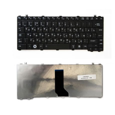 Клавиатура TopOn Toshiba Satellite A600, T130, T135, U400, U405, U500 Series. Г-образный Enter. Без рамки. PN: V101462AK1, 0KN0-VG1RU01, TOP-100392, черный