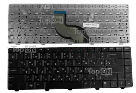 Клавиатура TopOn Dell Inspiron 14V, 14R, N4010, N4030, N4020, N3010 N5030 Series. Плоский Enter. Без рамки. PN: NSK-DJH0R, 9Z.N1K82.D0., TOP-85014, черный