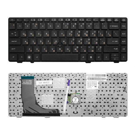 Клавиатура TopOn HP ProBook 6360b Series. Плоский Enter. С черной рамкой. PN: V119030A, 90.4KT07.U0R., TOP-89422, черный