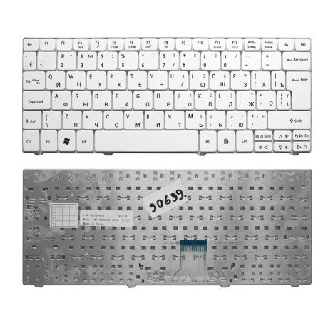 Клавиатура TopOn Acer Aspire 1410, 1425, 1810, 1830 Aspire One 721, 722, 751 Series. Г-образный Enter. Без рамки. PN: NSK-AQ10R., TOP-90699, черный