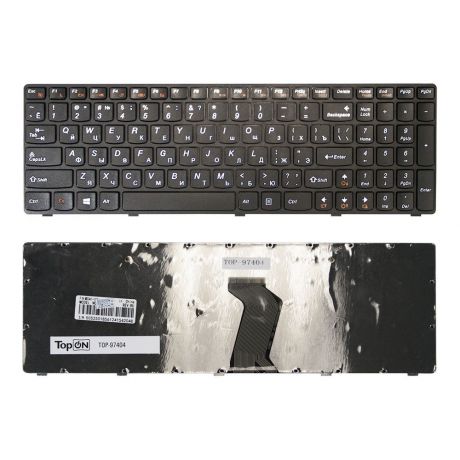 Клавиатура TopOn Lenovo G500, G505, G510, G700, G710 Series. Плоский Enter. С черной рамкой. PN: MP-12P83SU-686, NSK-B70SC 0R., TOP-97404, черный