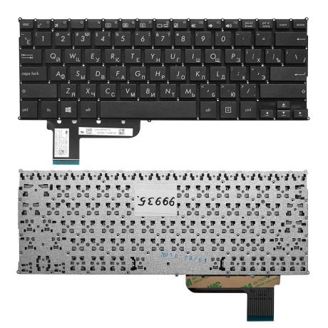 Клавиатура TopOn Asus X201, X201E, X202E, S200, S200E, VivoBook S200 Series. Плоский Enter. Без рамки. PN: 0KNB0-1105RU00, 9Z.N8KSQ.60R, TOP-99935, черный