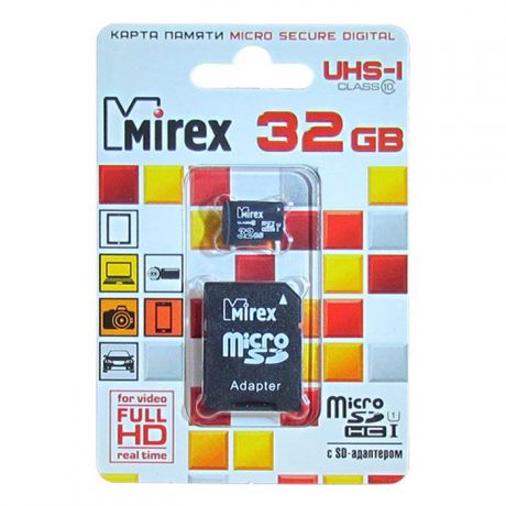 Карта памяти Mirex 32GB UHS-I, черный