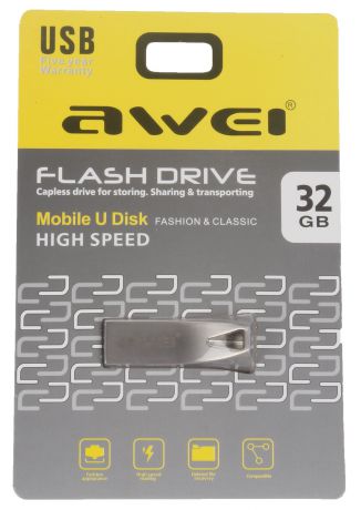 USB Флеш-накопитель Awei USB 32 Gb, AWUS32, серебристый