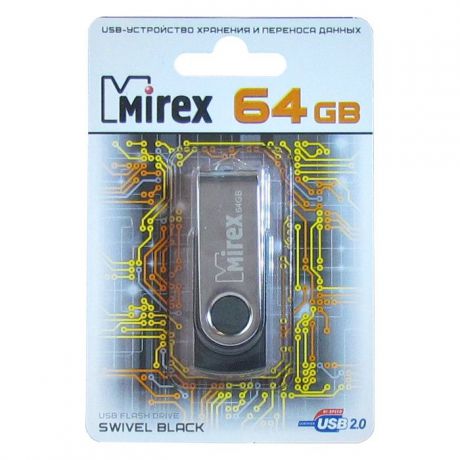 USB Флеш-накопитель Mirex Swivel USB 2.0 64GB, 13600-FMURUS64