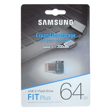 USB Флеш-накопитель Samsung FIT Plus USB 3.1 64GB, черный