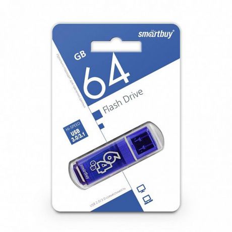 USB Флеш-накопитель Smart Buy USB 3.0 64GB Glossy, синий