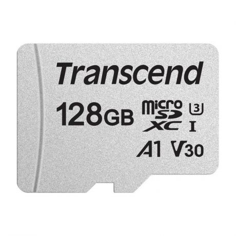 Карта памяти Transcend MicroSD 128GB 300S UHS-I U1 + SD адаптер