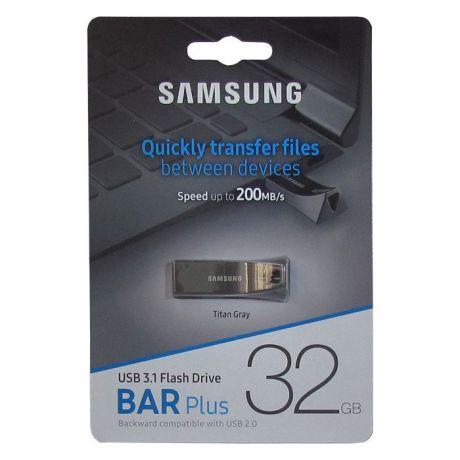 USB Флеш-накопитель Samsung BAR Plus USB 3.1 32GB, темно-серый