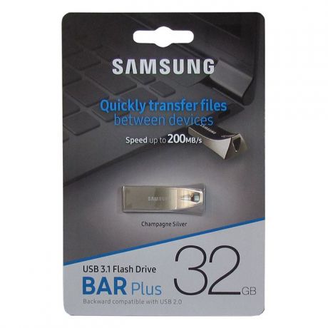 USB Флеш-накопитель Samsung BAR Plus USB 3.1 32GB, серебристый