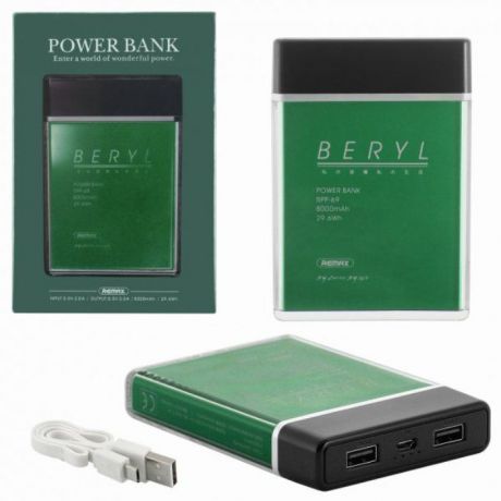 Внешний аккумулятор Remax Power Bank, цвет: зеленый, 5600 mAh RPP-69