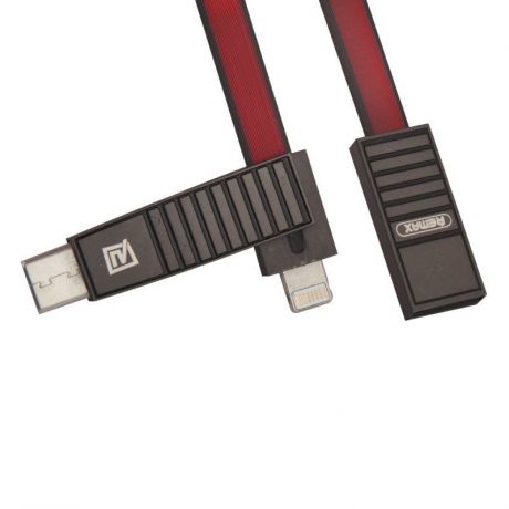 USB кабель Remax Linyo RC-072th 3 in 1 Apple 8 pin, micro USB, USB Type-C, 0L-00036775, красный