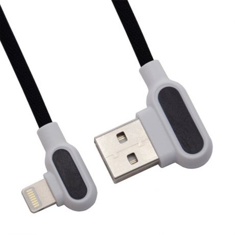USB кабель Zetton USB SyncCharge Round Fabric Corner Cable USB to Lightning, ZTUSBRFCBKA8, черный