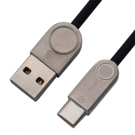 USB кабель Zetton USB SyncCharge Round Snake TPE Data Cable USB to USB-C, ZTUSBRSETBKUC, черный