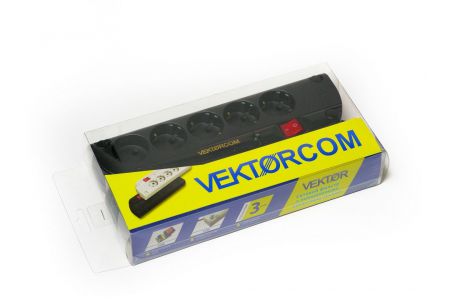 Сетевой фильтр VEKTOR Com, 1,8 м, 5 розеток