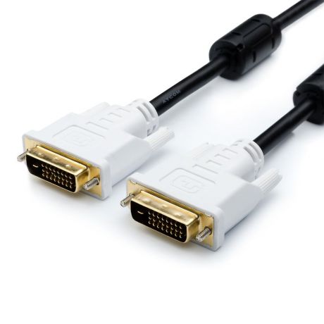 Кабель ATcom DVI-D Dual link, 24 pin, 2 феррита, пакет