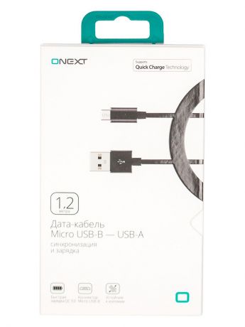 Кабель Onext micro USB-B - USB-A, 1,2 м, TПЭ, 70603, черный