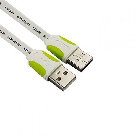 Кабель Mobiledata USB 2.0 (A-A) плоский, белый, зеленый