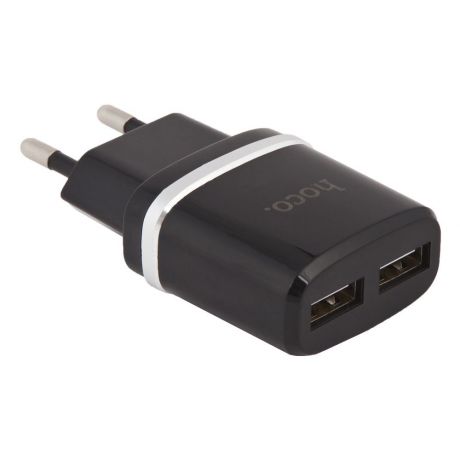 Сетевое зарядное устройство Ldnio Hoco C12 Smart Dual USB Charger Set 2 USB 2,4A, 0L-00037571, Black