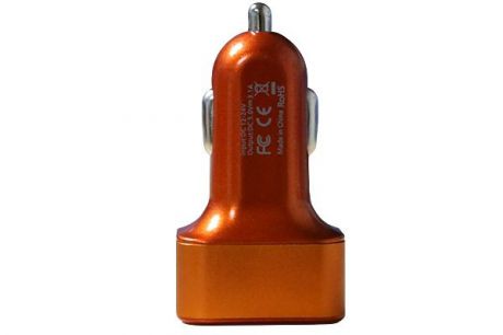 Автомобильное зарядное устройство Ainy 3 USB, EB-025I, оранжевый