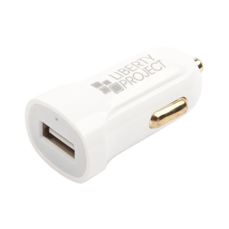 Автомобильное зарядное устройство Liberty Project USB + кабель USB Type-C 2.1A, 0L-00032727, White