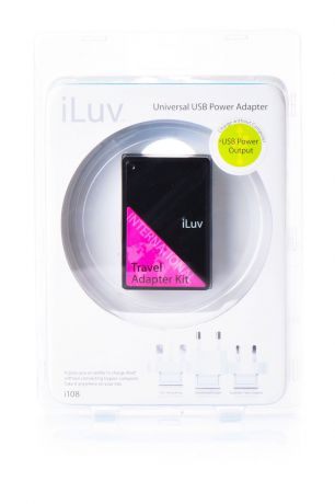 Зарядное устройство iLuv Travel Adapter Kit i108, черный