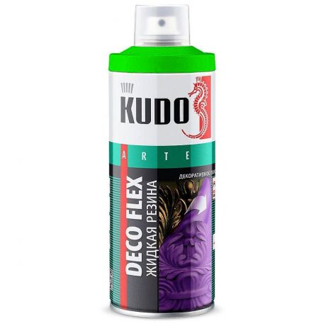 Жидкая резина KUDO "DECO FLEX", аэрозоль, 520 мл, зеленый