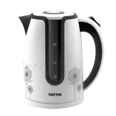 Чайник электрический HOTTER, цвет: белый, черный, HX-9016