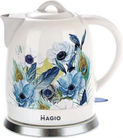 Керамический (ЭКО КЕРАМИКА) электрический чайник Magio МG-973, цвет: белый