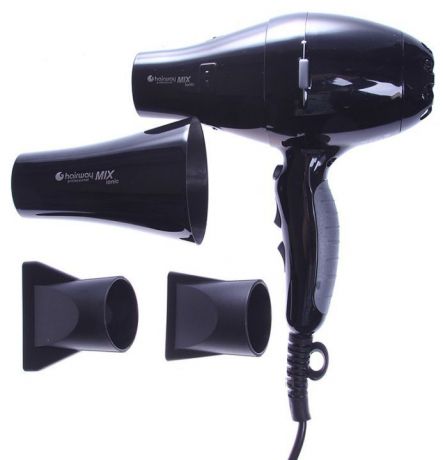 Фен для волос Hairway Фен Eco Ionic 2 в 1 03067, черный, 2200W