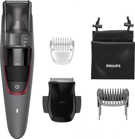 Триммер для бороды Philips Series 7000 BT7510/15 с вакуумной системой, темно-серый, черный