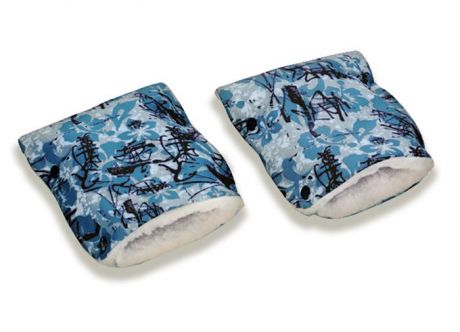 Муфты-рукавички Чудо-чадо "Икебана", МРМ13-000, серый синий черный