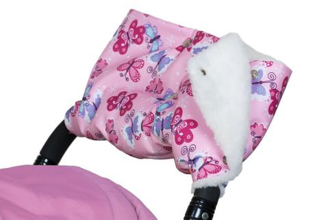 Аксессуар для колясок Чудо-чадо Муфта для рук на коляску меховая Комфорт, МКМ17-000 розовый