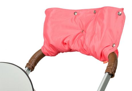 Аксессуар для колясок Чудо-чадо Муфта для рук на коляску флисовая (кнопки), МКФ15-000 коралловый