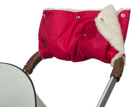 Аксессуар для колясок Чудо-чадо Муфта для рук на коляску меховая Классика, МКМ11-000 бордовый