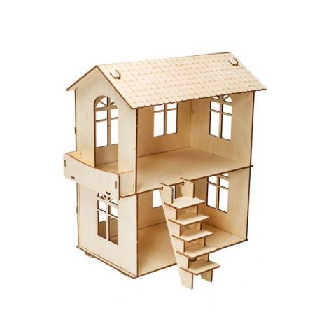 Деревянный конструктор Iq Format кукольный домик с балконом, для кукол LOL